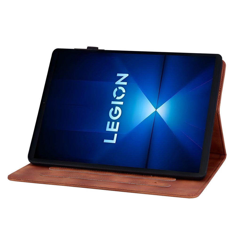 For Lenovo Legion Y700 Gen 4 Case Lily Flower Imprint Card Slots Leather Tablet Cover
