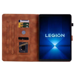 For Lenovo Legion Y700 Gen 4 Case Lily Flower Imprint Card Slots Leather Tablet Cover