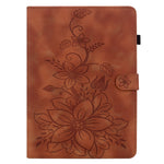 For Lenovo Legion Y700 Gen 4 Case Lily Flower Imprint Card Slots Leather Tablet Cover