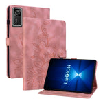 For Lenovo Legion Y700 Gen 4 Case Lily Flower Imprint Card Slots Leather Tablet Cover