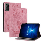 For Lenovo Legion Y700 Gen 4 Case Card Holder Anti-Scratch Leather Cover Rose Flower Imprint