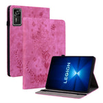 For Lenovo Legion Y700 Gen 4 Case Card Holder Anti-Scratch Leather Cover Rose Flower Imprint
