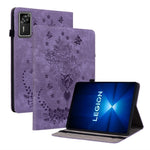For Lenovo Legion Y700 Gen 4 Case Card Holder Anti-Scratch Leather Cover Rose Flower Imprint