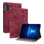 For Lenovo Legion Y700 Gen 4 Case Card Holder Anti-Scratch Leather Cover Rose Flower Imprint