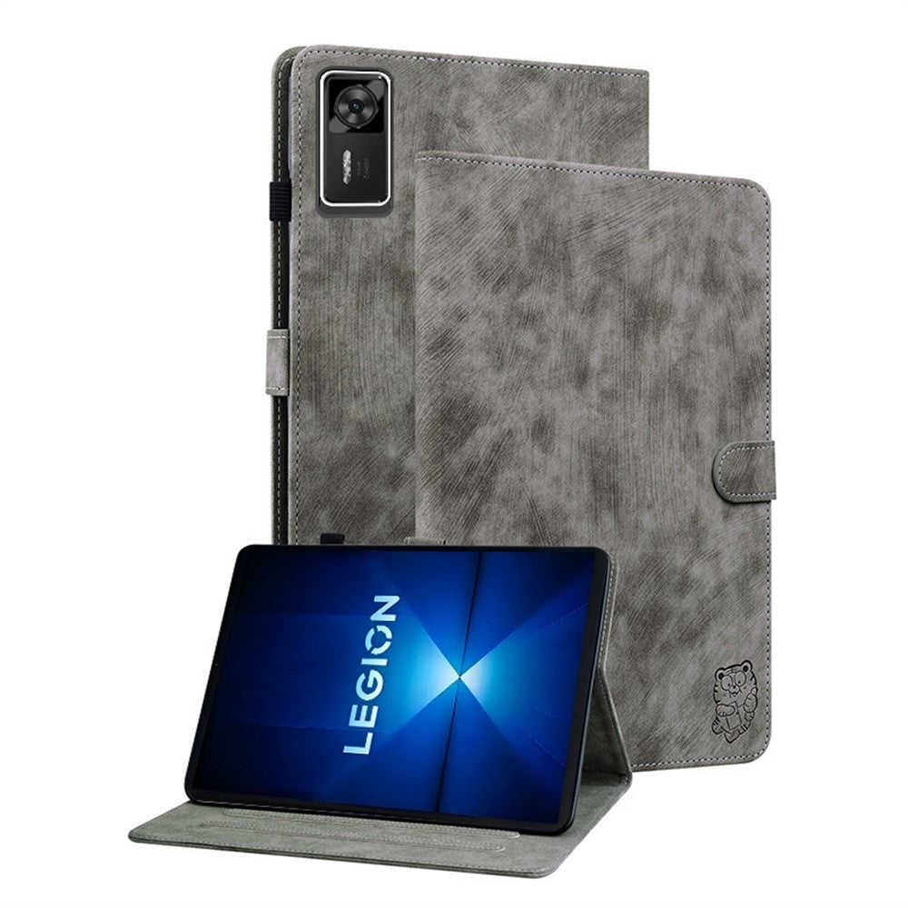 For Lenovo Legion Y700 Gen 4 Case Tiger Imprint Anti-Scratch PU Leather Tablet Cover