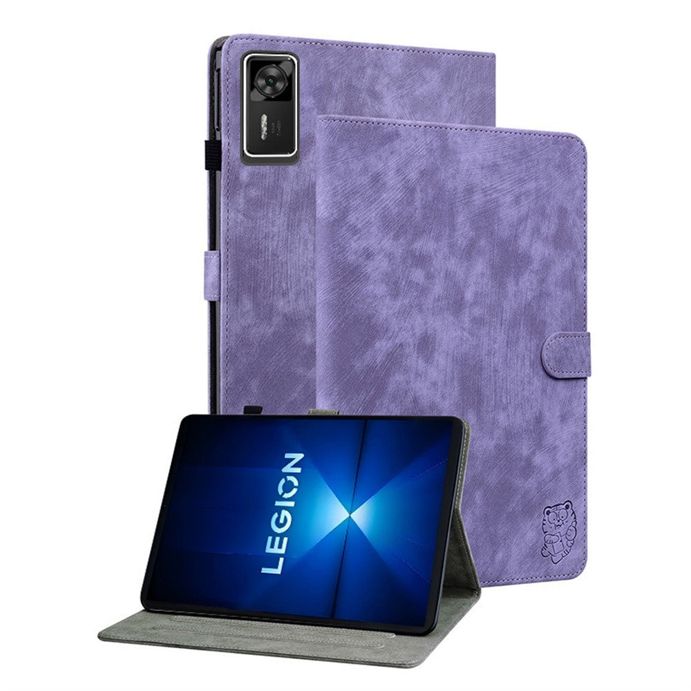 For Lenovo Legion Y700 Gen 4 Case Tiger Imprint Anti-Scratch PU Leather Tablet Cover
