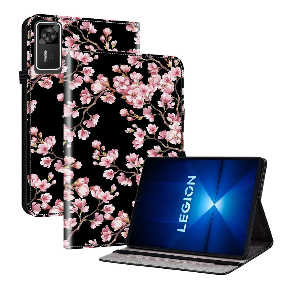 For Lenovo Legion Y700 Gen 4 Leather Case Pattern Printed Stand Tablet Cover with Card Slots