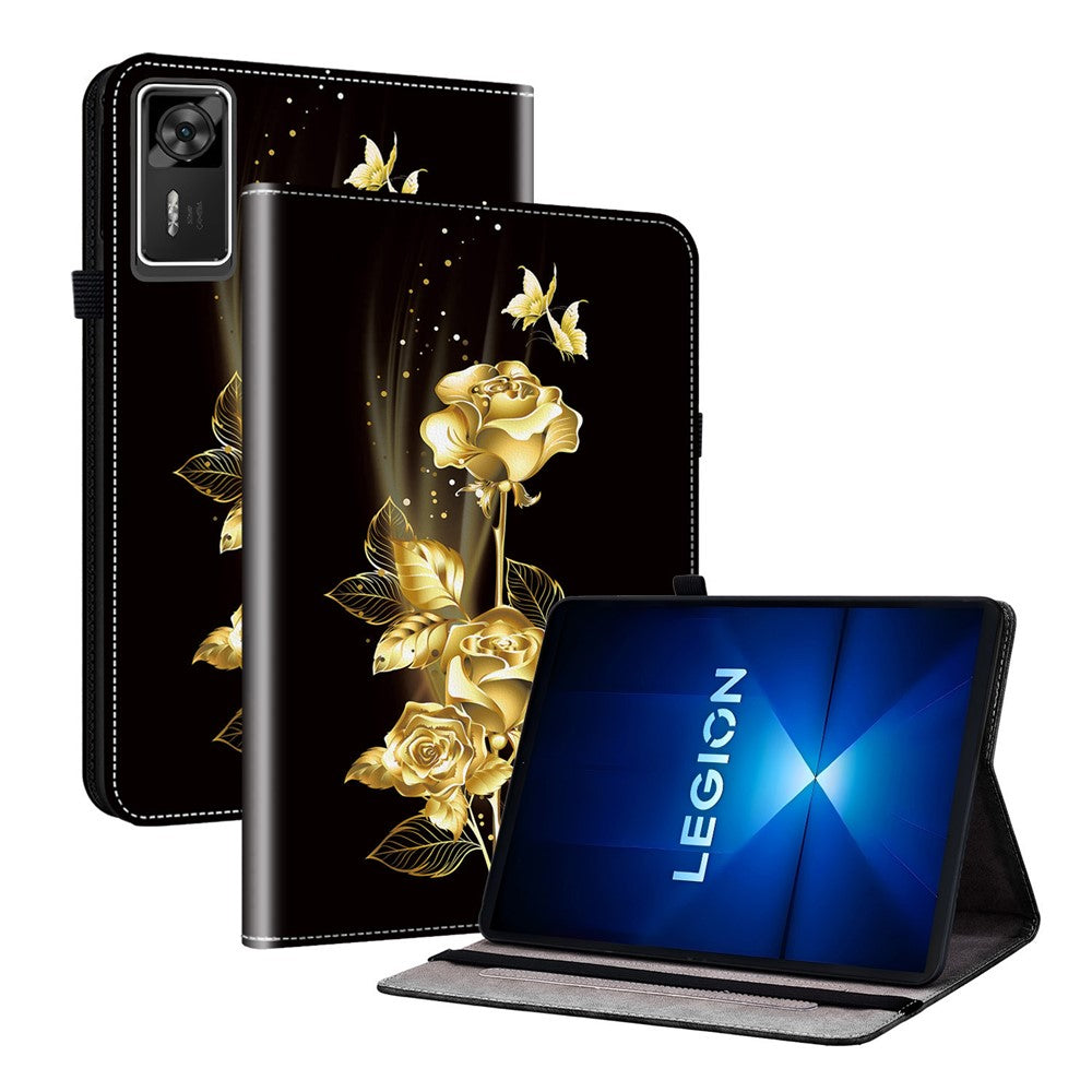 For Lenovo Legion Y700 Gen 4 Leather Case Pattern Printed Stand Tablet Cover with Card Slots