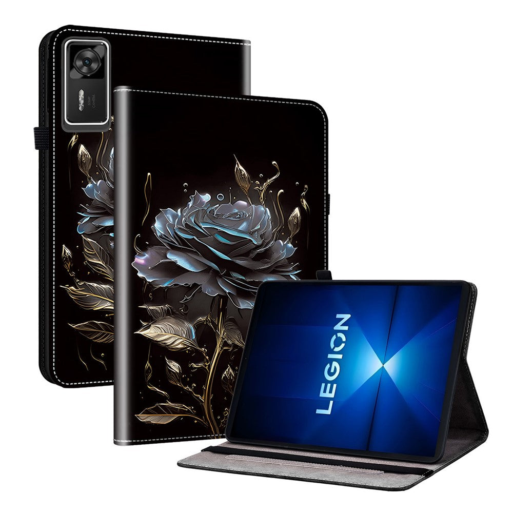 For Lenovo Legion Y700 Gen 4 Leather Case Pattern Printed Stand Tablet Cover with Card Slots