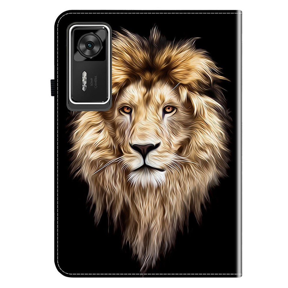 For Lenovo Legion Y700 Gen 4 Leather Case Pattern Printed Stand Tablet Cover with Card Slots