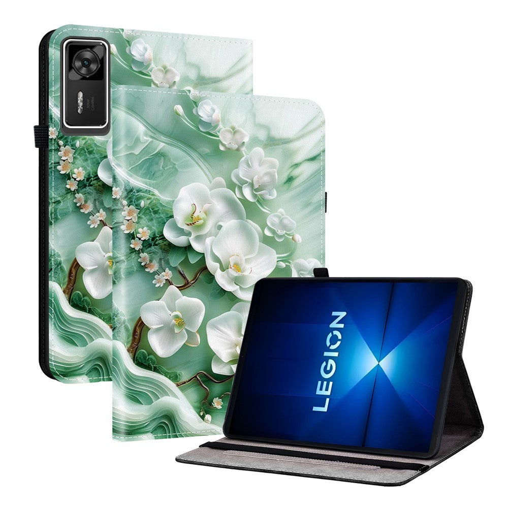 For Lenovo Legion Y700 Gen 4 Leather Case Pattern Printed Stand Tablet Cover with Card Slots