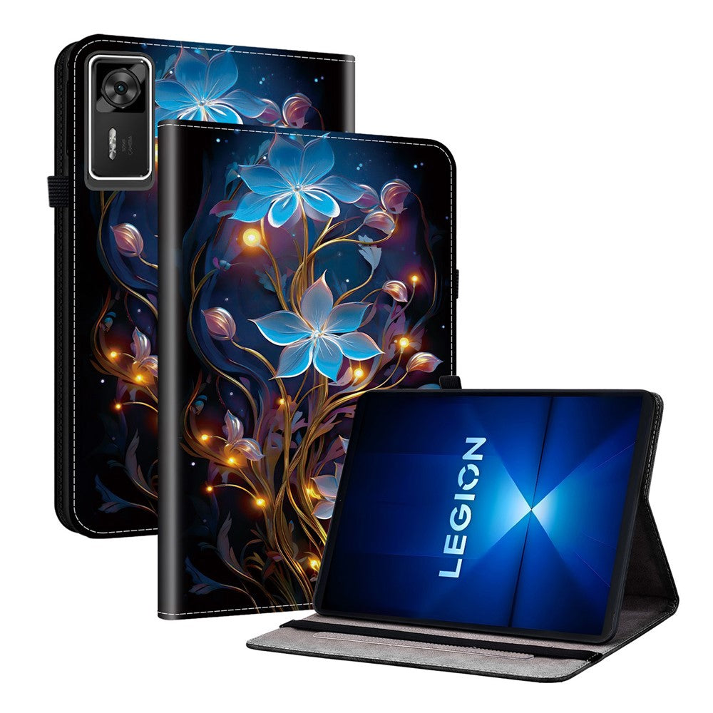 For Lenovo Legion Y700 Gen 4 Leather Case Pattern Printed Stand Tablet Cover with Card Slots