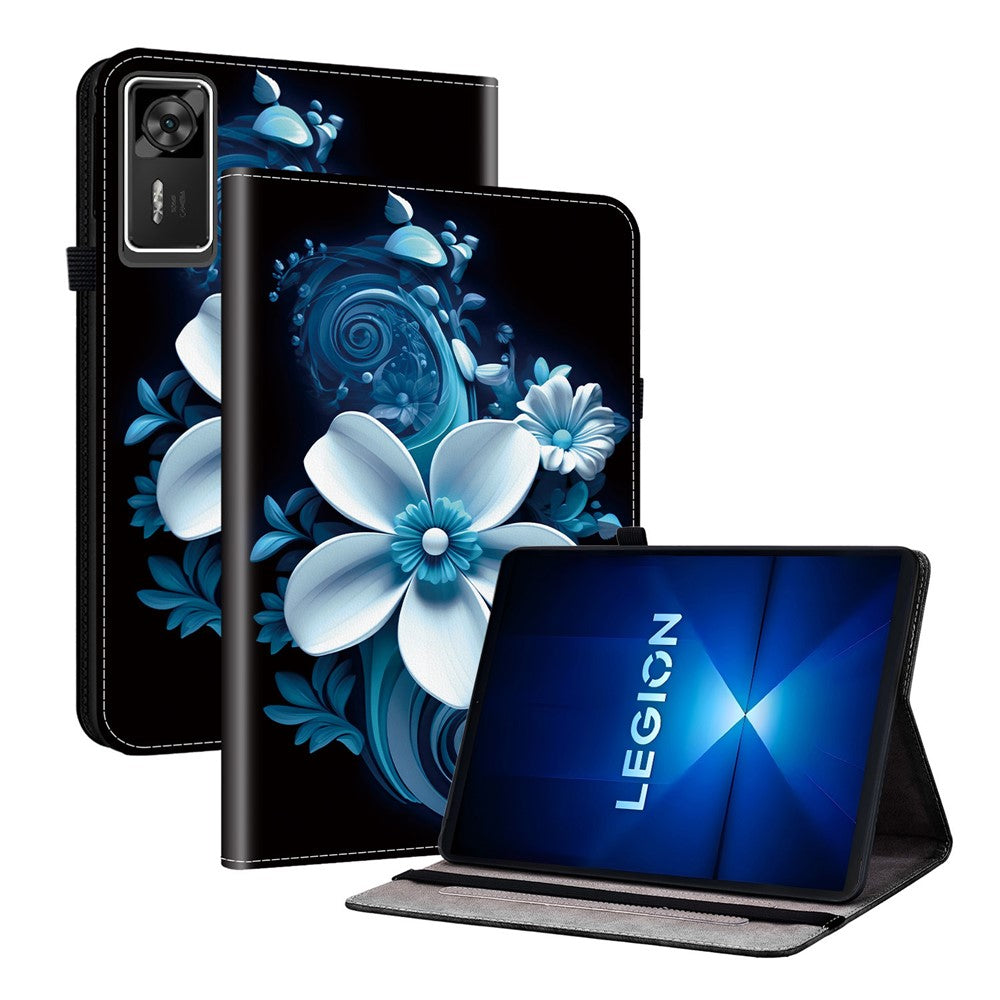 For Lenovo Legion Y700 Gen 4 Leather Case Pattern Printed Stand Tablet Cover with Card Slots