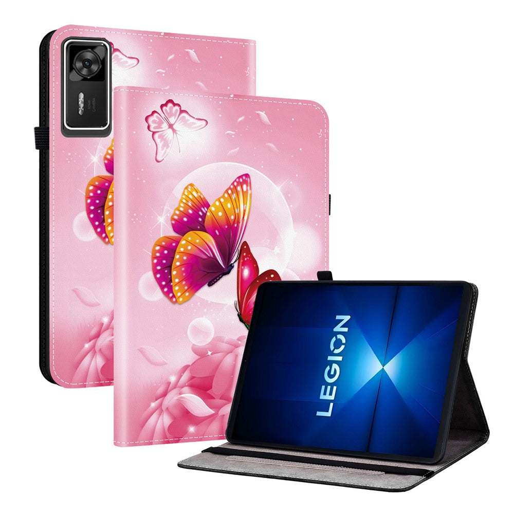For Lenovo Legion Y700 Gen 4 Leather Case Pattern Printed Stand Tablet Cover with Card Slots