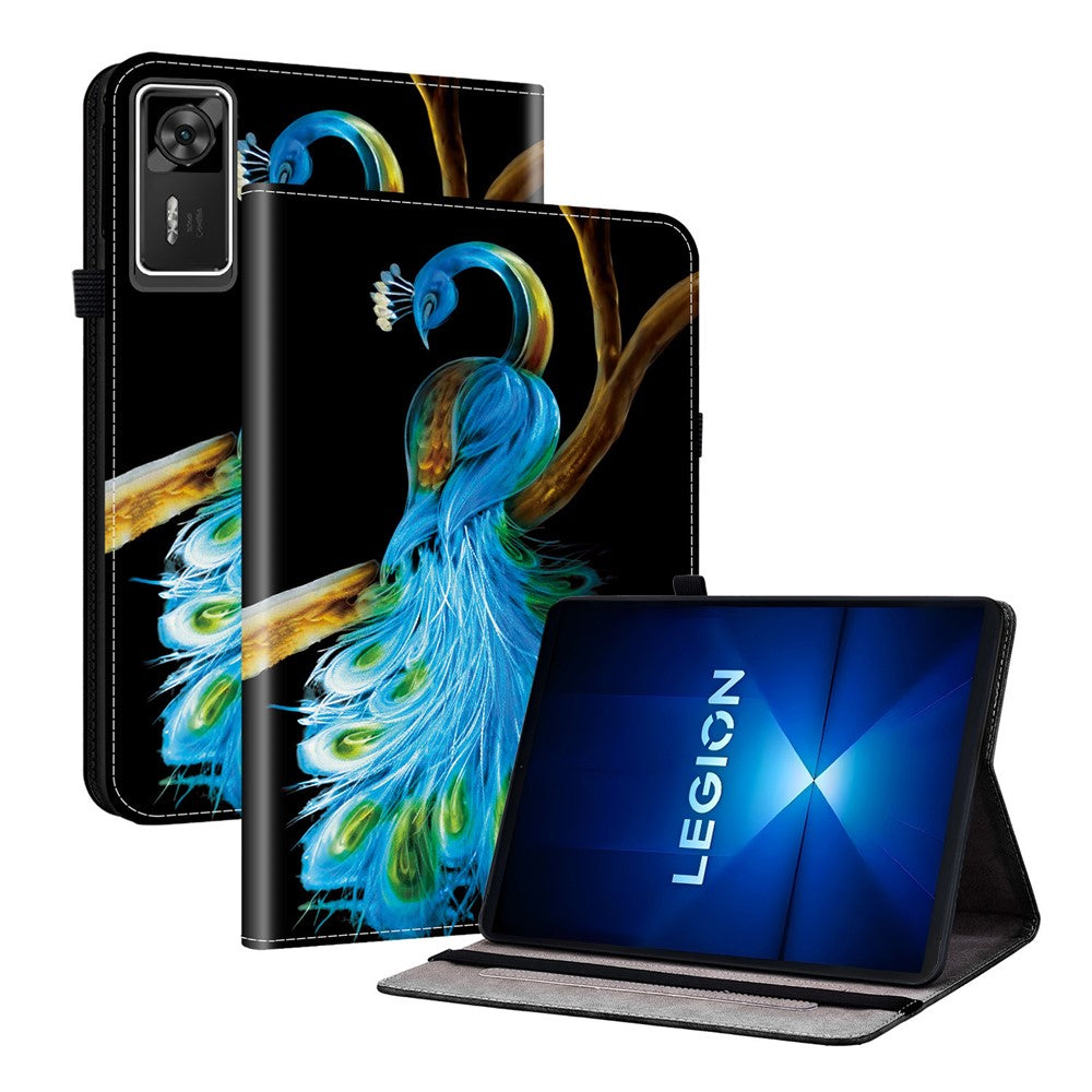 For Lenovo Legion Y700 Gen 4 Leather Case Pattern Printed Stand Tablet Cover with Card Slots