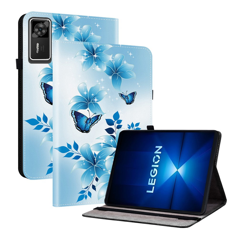 For Lenovo Legion Y700 Gen 4 Leather Case Pattern Printed Stand Tablet Cover with Card Slots