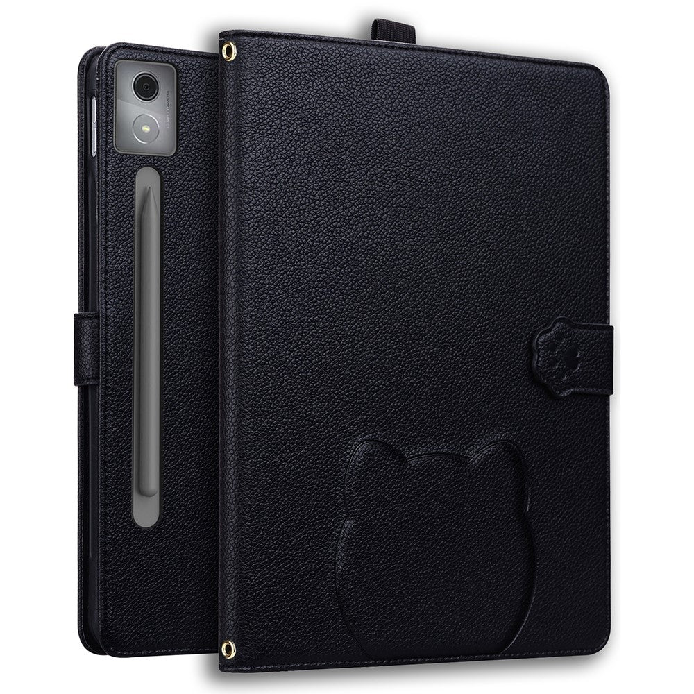 For Lenovo Xiaoxin Pad Pro 12.7 (2025) Case 3D Effect Cat Pattern Leather Stand Tablet Cover with Wallet, Stylus Holder
