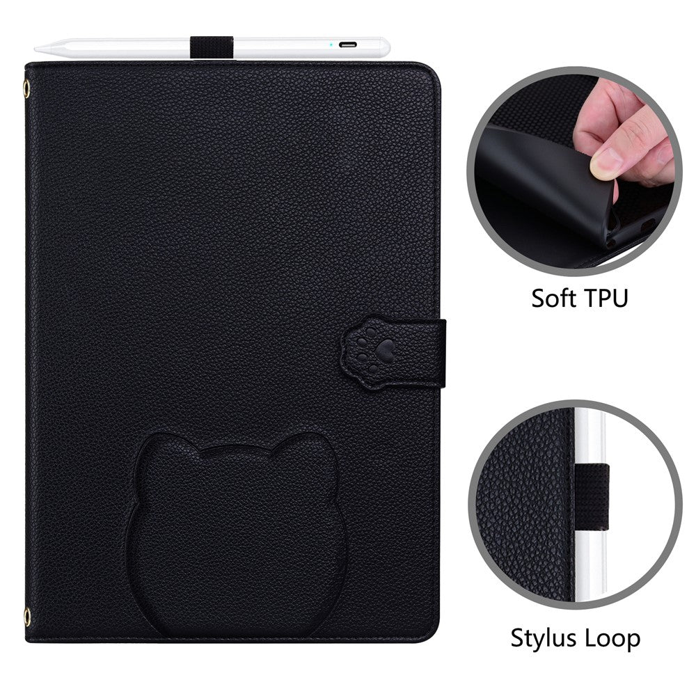 For Lenovo Xiaoxin Pad Pro 12.7 (2025) Case 3D Effect Cat Pattern Leather Stand Tablet Cover with Wallet, Stylus Holder