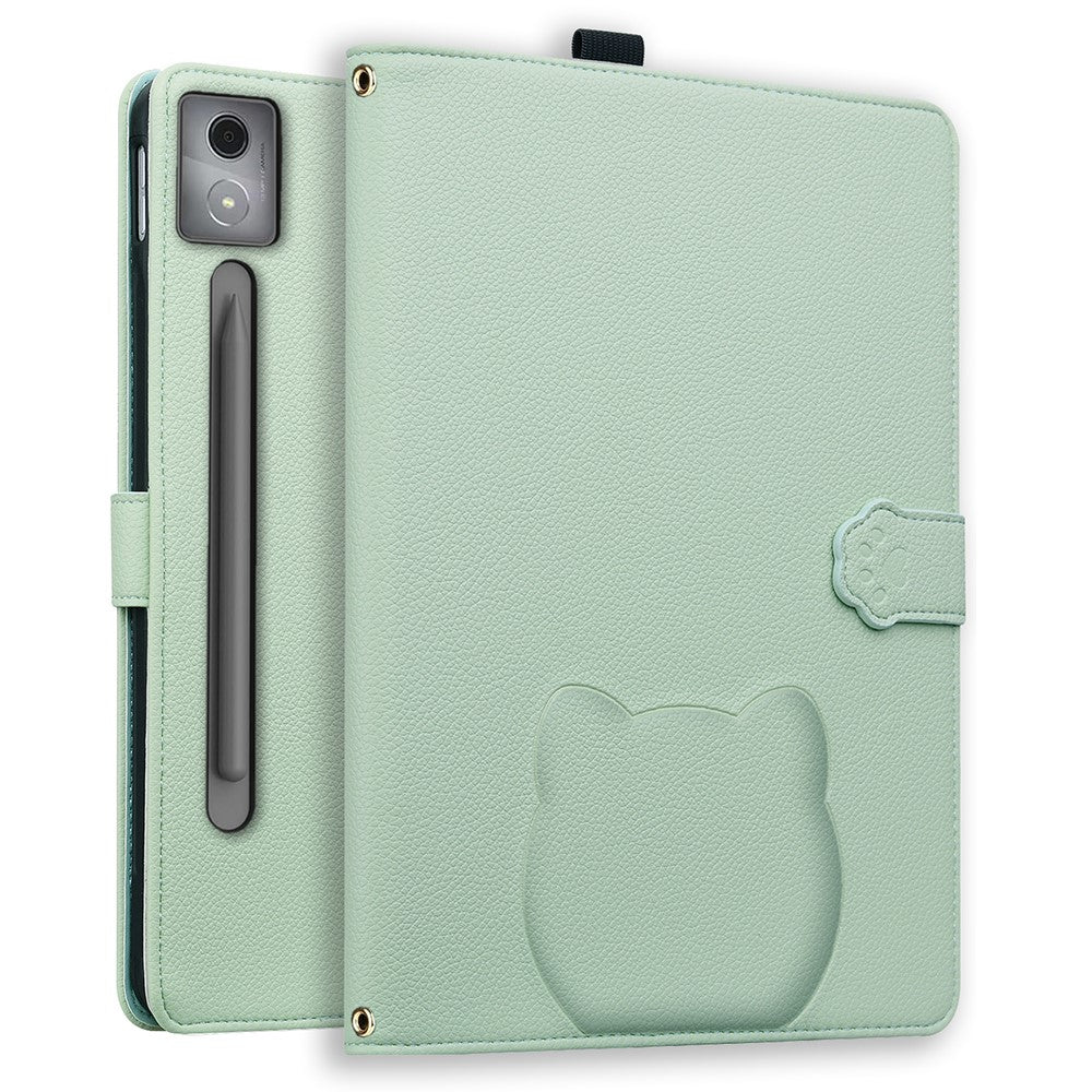For Lenovo Xiaoxin Pad Pro 12.7 (2025) Case 3D Effect Cat Pattern Leather Stand Tablet Cover with Wallet, Stylus Holder