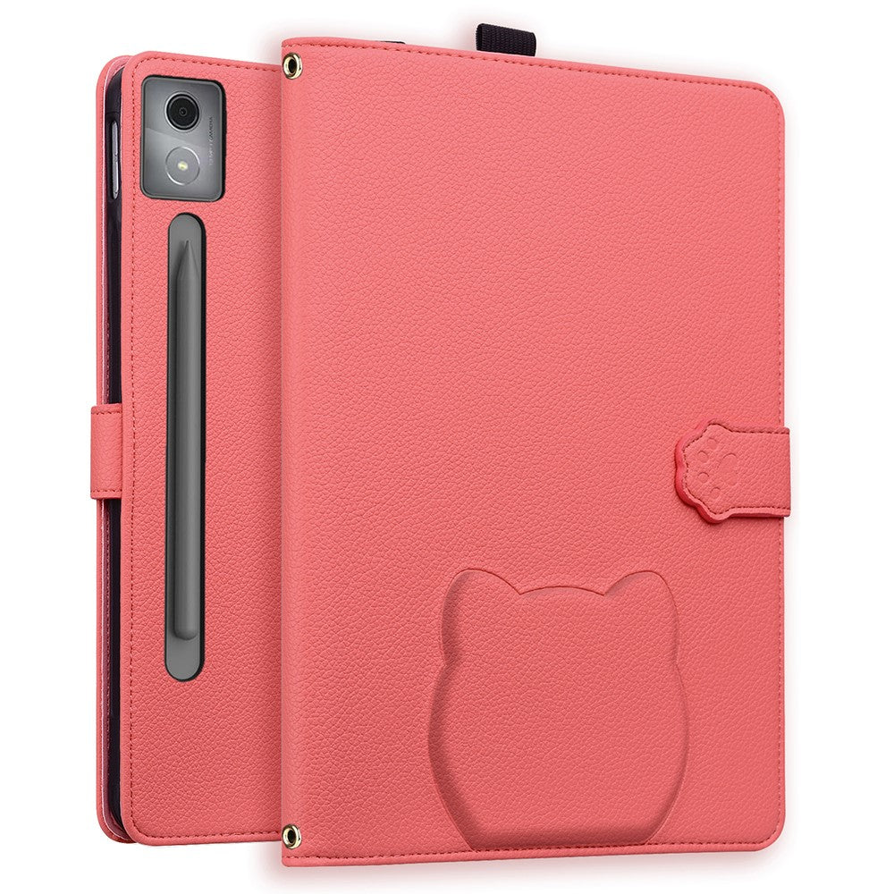 For Lenovo Xiaoxin Pad Pro 12.7 (2025) Case 3D Effect Cat Pattern Leather Stand Tablet Cover with Wallet, Stylus Holder