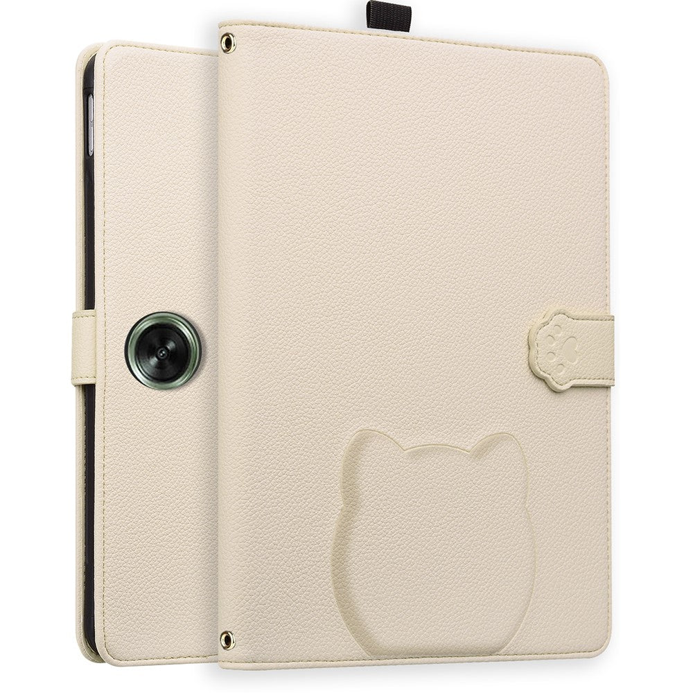Wallet Case for OnePlus Pad Go / Oppo Pad Air / Neo 3D Effect Cat Pattern Leather Stand Tablet Cover with Stylus Holder