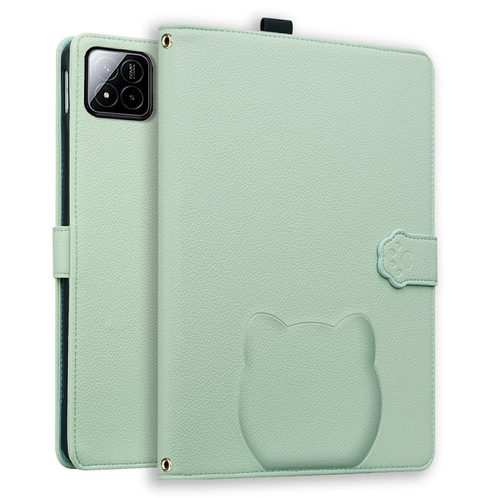 For Xiaomi Pad 7 / 7 Pro Case 3D Effect Cat Pattern Leather Stand Tablet Cover with Wallet, Stylus Holder