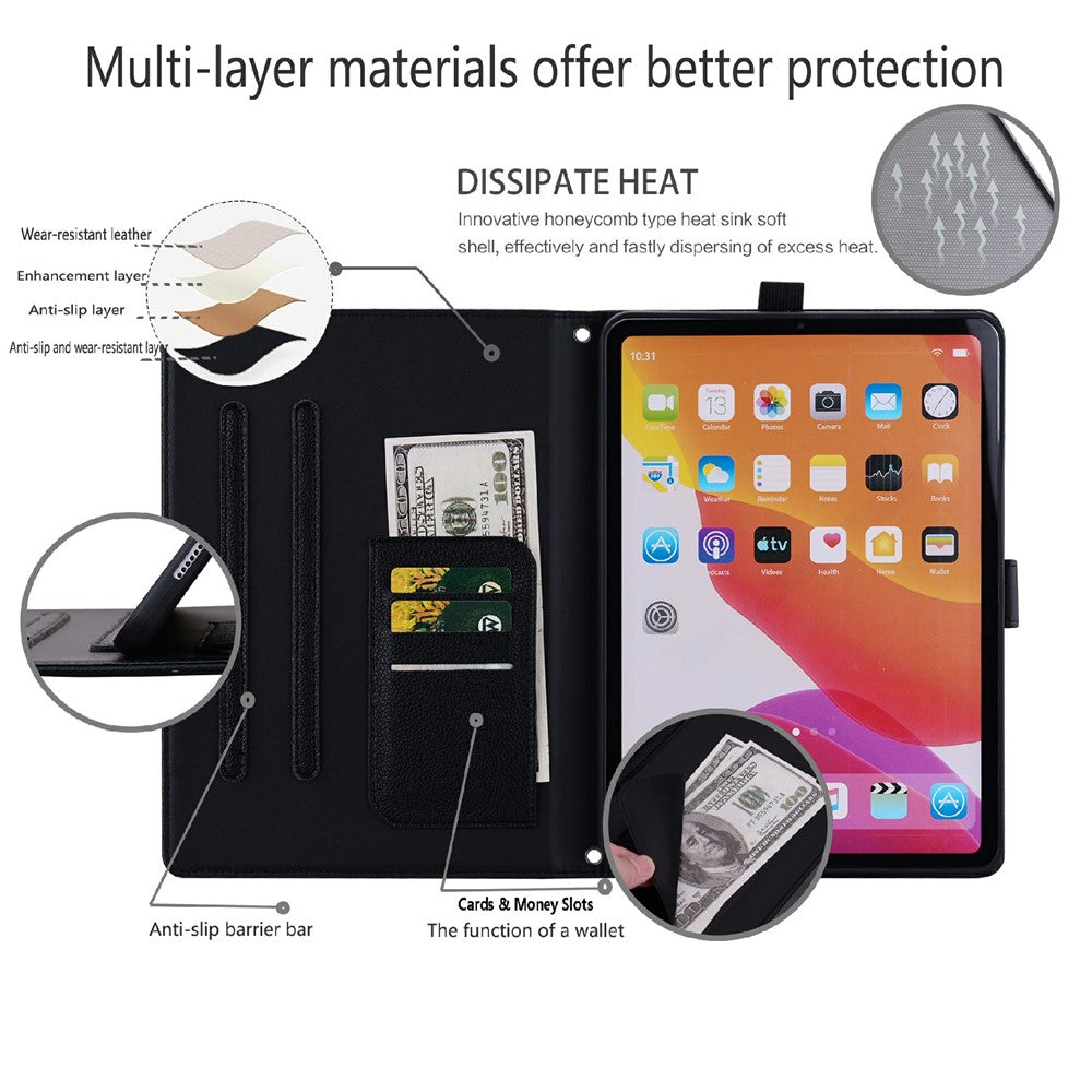 For Xiaomi Redmi Pad 8.8 2025 Case 3D Effect Cat Pattern Leather Stand Tablet Cover with Wallet, Stylus Holder