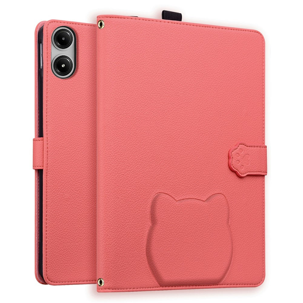 Wallet Case for Xiaomi Redmi Pad Pro / Pad Pro 5G / Poco Pad 4G / 5G Leather Stand Tablet Cover with Stylus Holder, 3D Effect Cat Pattern