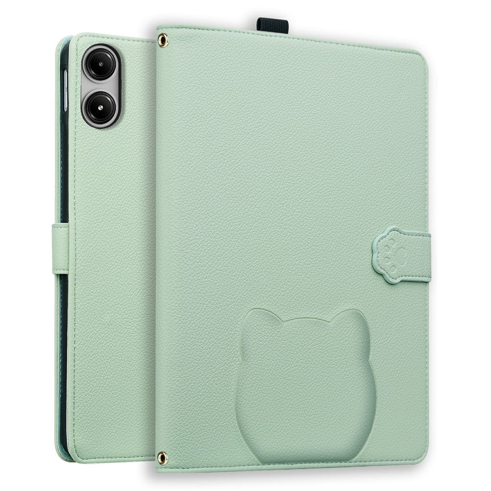 Wallet Case for Xiaomi Redmi Pad Pro / Pad Pro 5G / Poco Pad 4G / 5G Leather Stand Tablet Cover with Stylus Holder, 3D Effect Cat Pattern