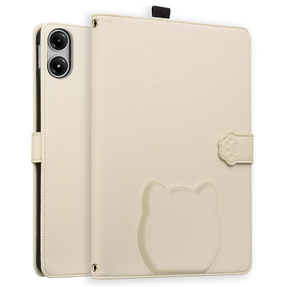 Wallet Case for Xiaomi Redmi Pad Pro / Pad Pro 5G / Poco Pad 4G / 5G Leather Stand Tablet Cover with Stylus Holder, 3D Effect Cat Pattern