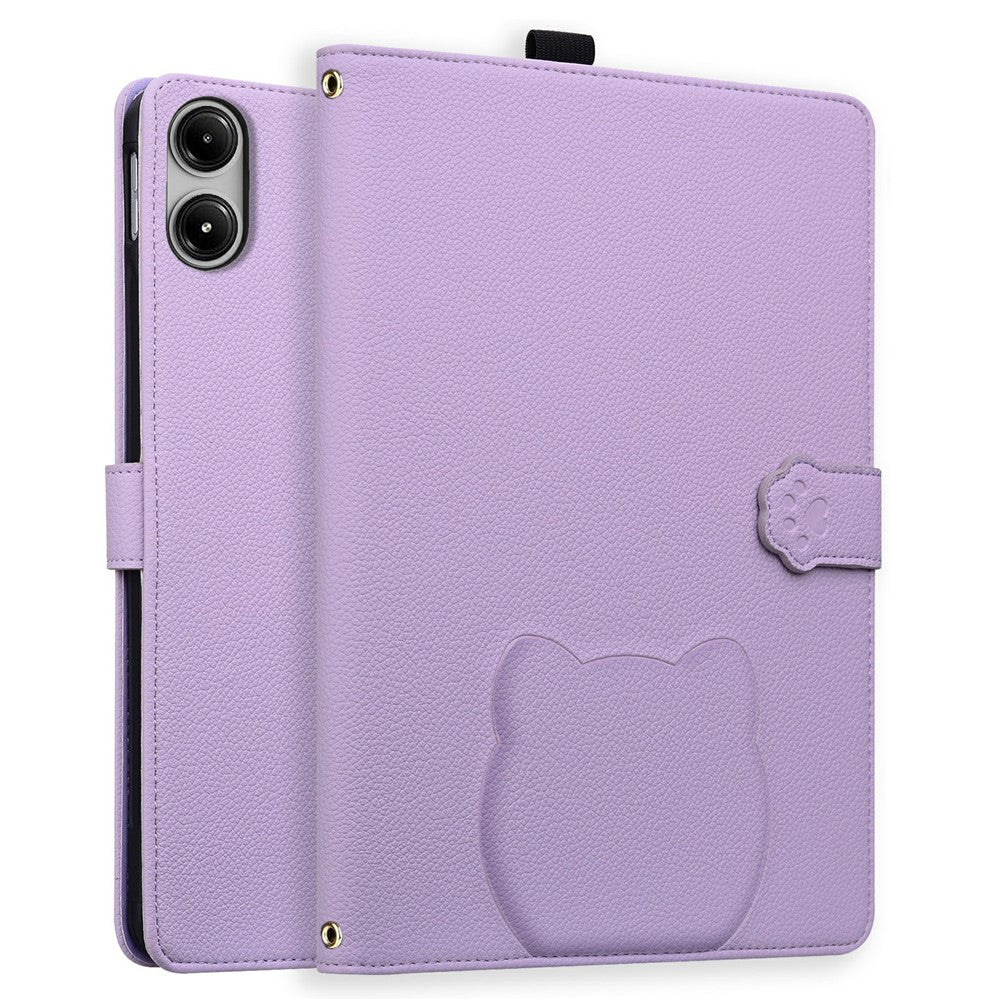 Wallet Case for Xiaomi Redmi Pad Pro / Pad Pro 5G / Poco Pad 4G / 5G Leather Stand Tablet Cover with Stylus Holder, 3D Effect Cat Pattern