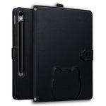 Pung Etui til Samsung Galaxy Tab S10 FE+ Læder Stand Tablet Cover med Stylus Holder, 3D Katte Mønster