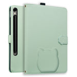 Pung Etui til Samsung Galaxy Tab S10 FE+ Læder Stand Tablet Cover med Stylus Holder, 3D Katte Mønster