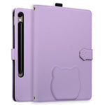 Pung Etui til Samsung Galaxy Tab S10 FE+ Læder Stand Tablet Cover med Stylus Holder, 3D Katte Mønster