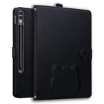 Wallet Case for Samsung Galaxy Tab S10+ / S9 FE+ / S9+ / S8+ Leather Stand Tablet Cover with Stylus Holder, 3D Effect Cat Pattern