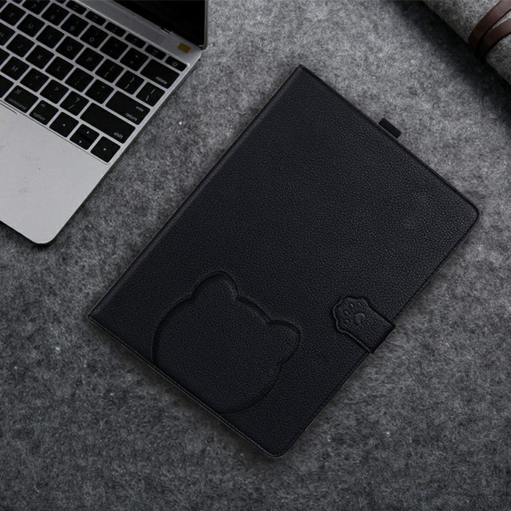 Wallet Case for Samsung Galaxy Tab S10+ / S9 FE+ / S9+ / S8+ Leather Stand Tablet Cover with Stylus Holder, 3D Effect Cat Pattern