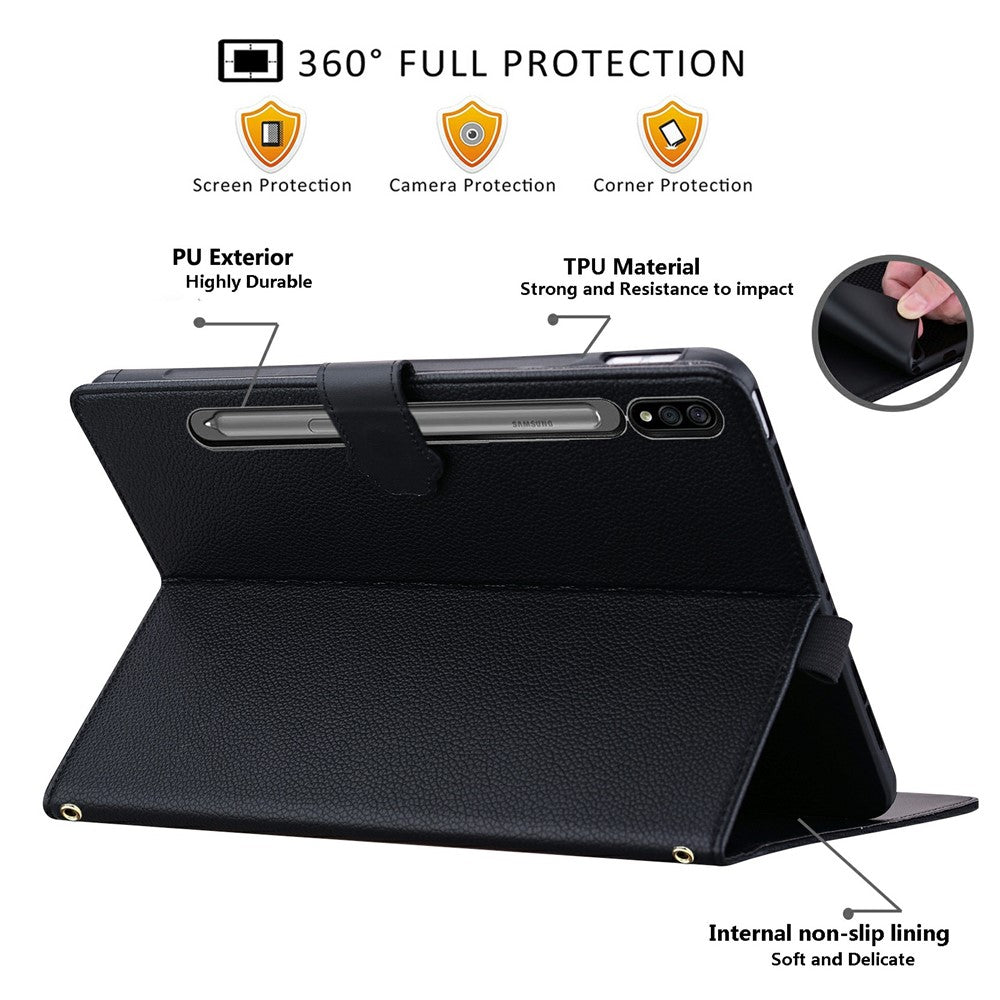 Wallet Case for Samsung Galaxy Tab S10+ / S9 FE+ / S9+ / S8+ Leather Stand Tablet Cover with Stylus Holder, 3D Effect Cat Pattern