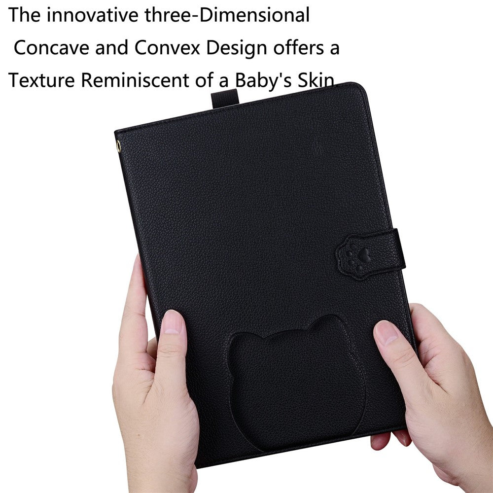 Wallet Case for Samsung Galaxy Tab S10+ / S9 FE+ / S9+ / S8+ Leather Stand Tablet Cover with Stylus Holder, 3D Effect Cat Pattern