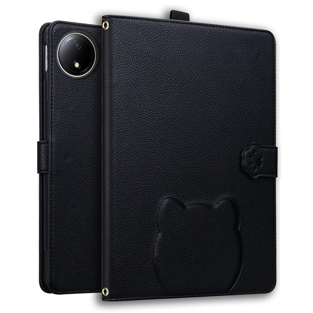 For Xiaomi Redmi Pad SE 4G 8.7 inch Wallet Case Leather Stand Tablet Cover with Stylus Holder, 3D Effect Cat Pattern