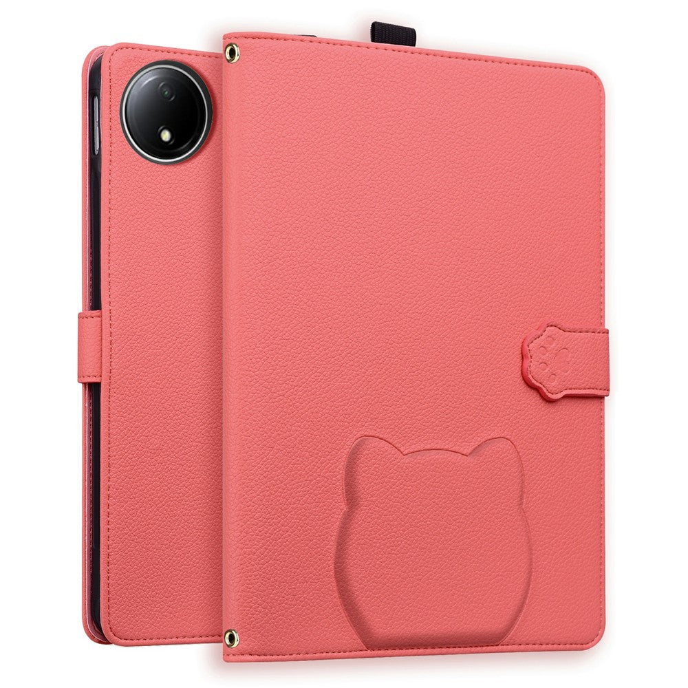 For Xiaomi Redmi Pad SE 4G 8.7 inch Wallet Case Leather Stand Tablet Cover with Stylus Holder, 3D Effect Cat Pattern