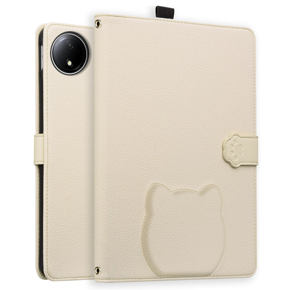 For Xiaomi Redmi Pad SE 4G 8.7 inch Wallet Case Leather Stand Tablet Cover with Stylus Holder, 3D Effect Cat Pattern