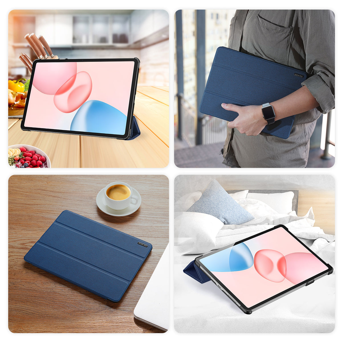 DUX DUCIS For Honor Pad 10-etui Domo Series Tri-fold Stand Beskyttende tabletholder i PU-læder