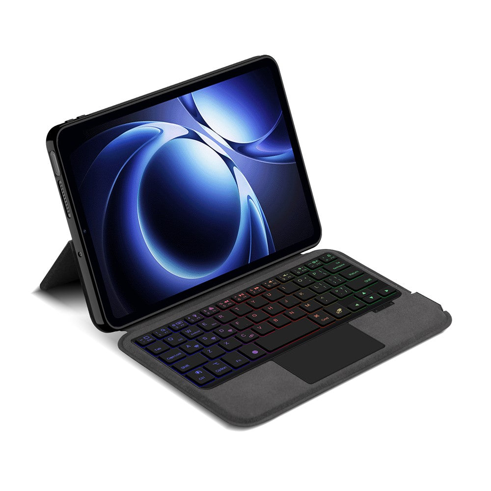 For Xiaomi Pad Mini / Redmi K Pad Leather Case + Touchpad Bluetooth-Compatible Keyboard with Backlit