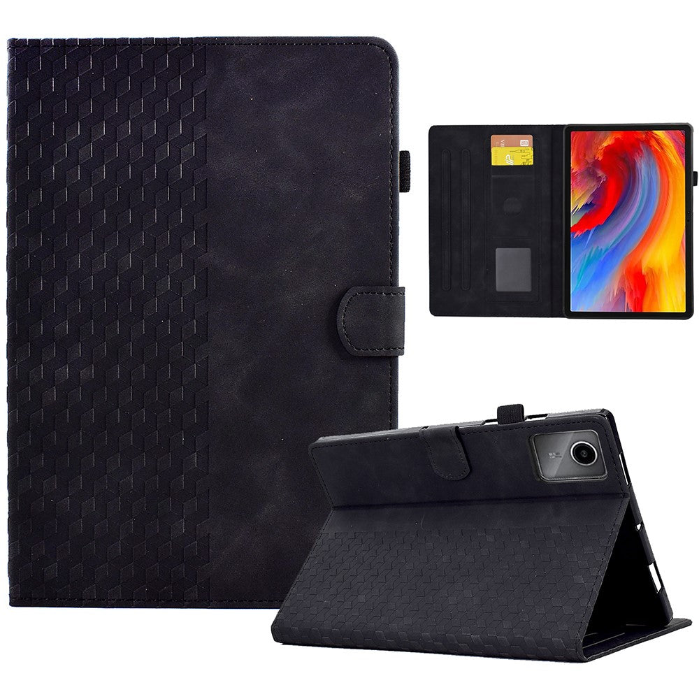 For Lenovo Xiaoxin Pad 11 2025 Case Card Slots Block Pattern Leather Cover