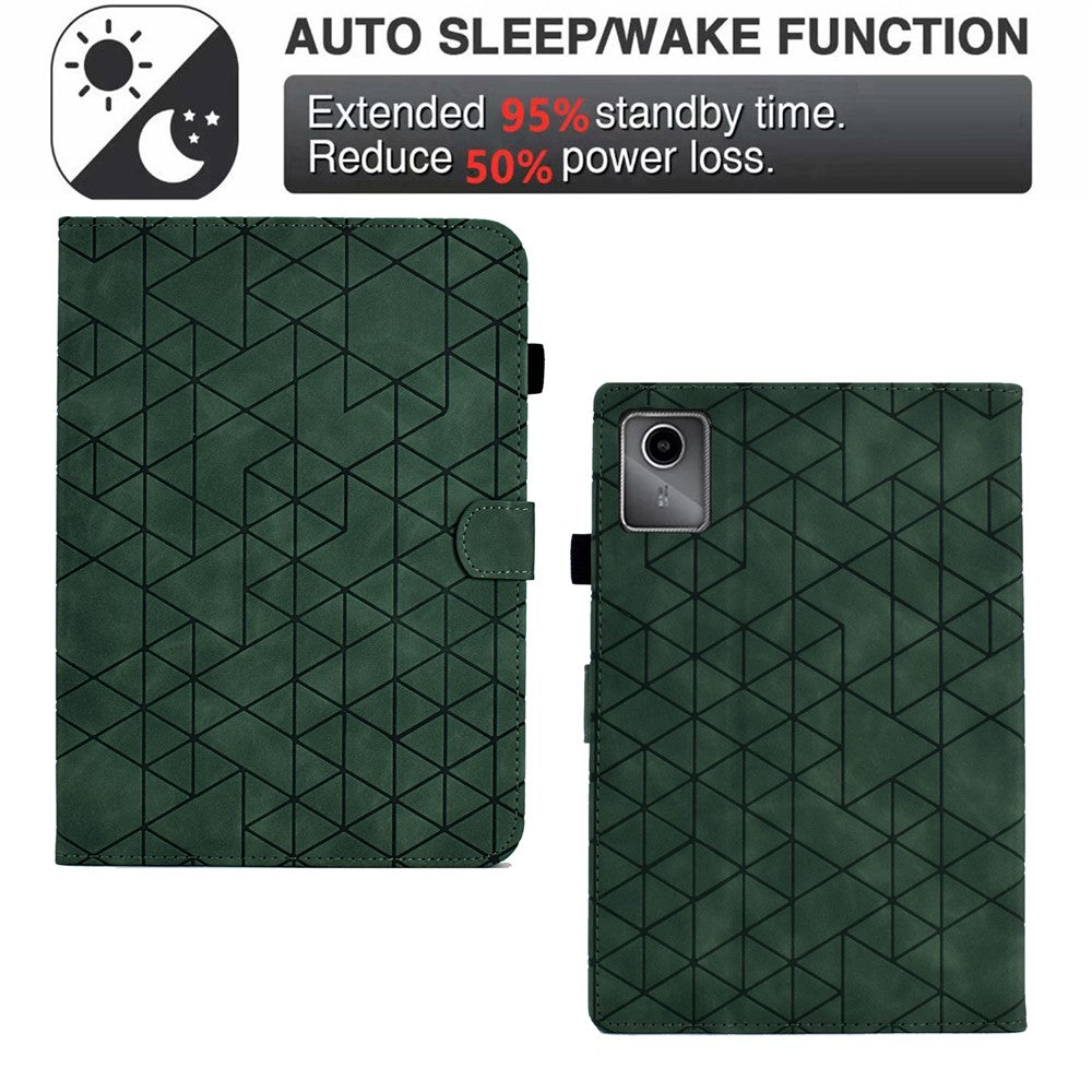 For Lenovo Xiaoxin Pad 11 2025 Case Card Slots Stand Rhombus Auto Wake / Sleep Leather Cover
