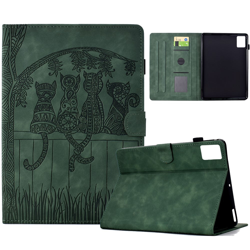 For Lenovo Xiaoxin Pad 11 2025 Case Cats Imprinted PU Leather Card Slots Tablet Cover