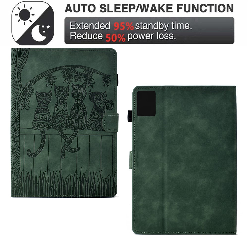 For Lenovo Xiaoxin Pad 11 2025 Case Cats Imprinted PU Leather Card Slots Tablet Cover