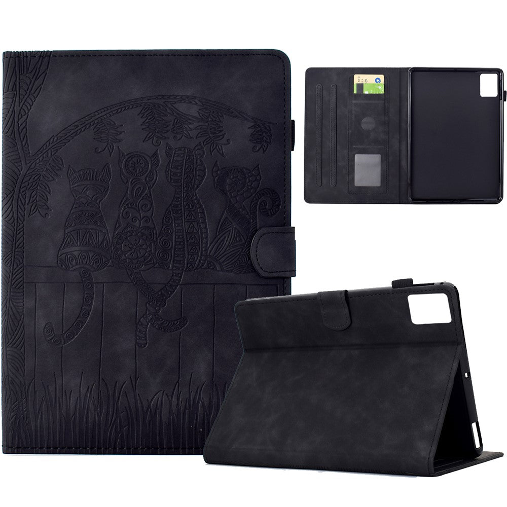 For Lenovo Xiaoxin Pad 11 2025 Case Cats Imprinted PU Leather Card Slots Tablet Cover