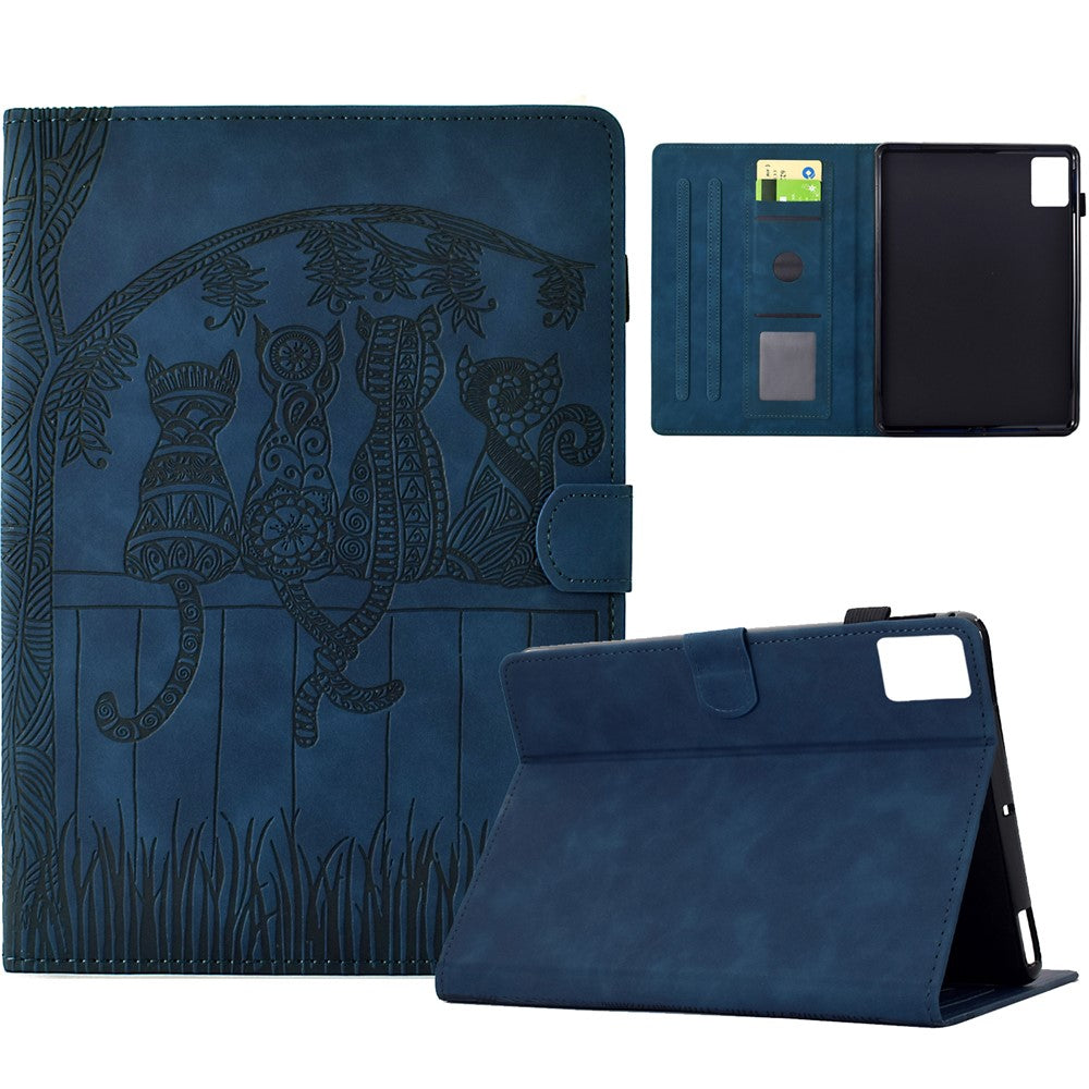 For Lenovo Xiaoxin Pad 11 2025 Case Cats Imprinted PU Leather Card Slots Tablet Cover