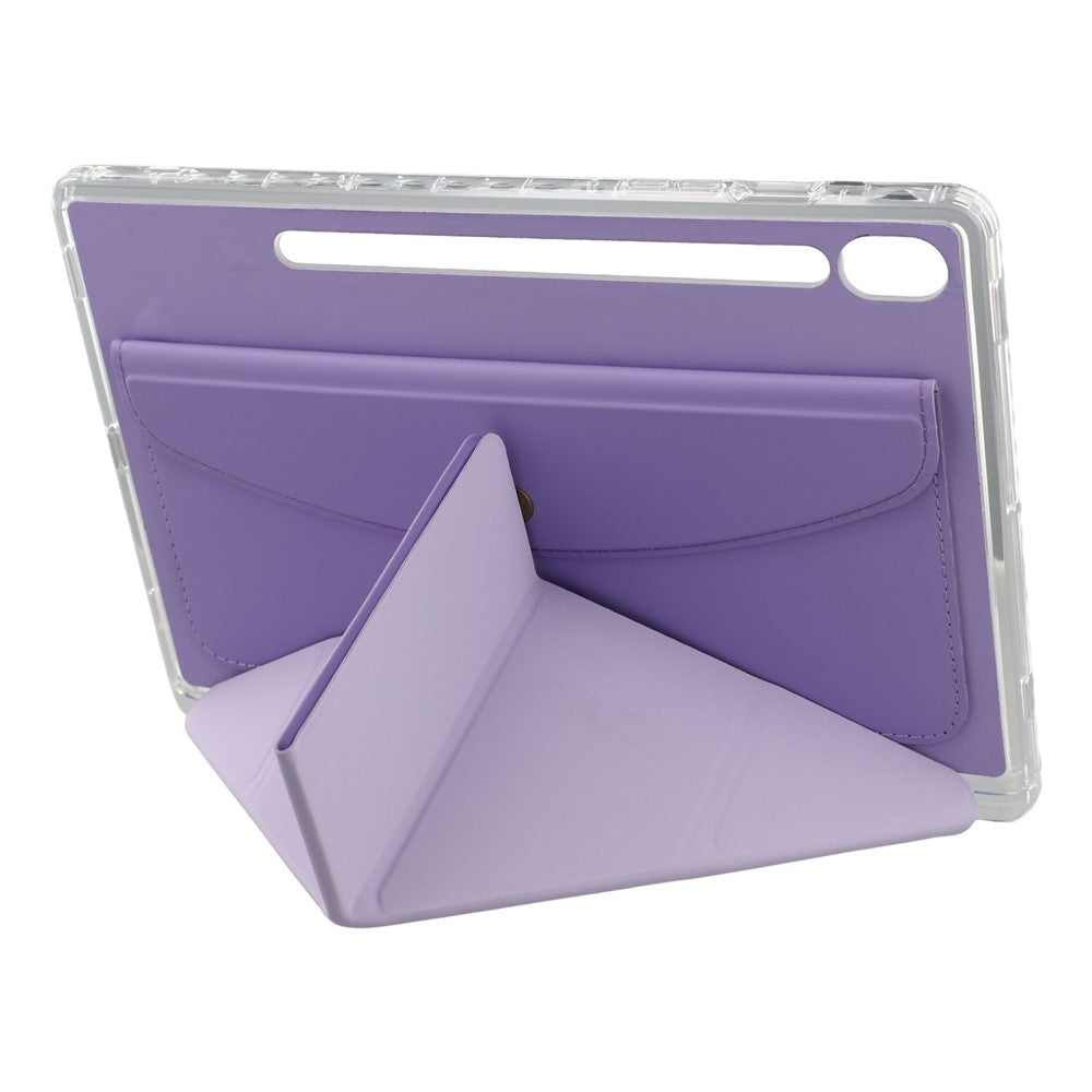 For Samsung Galaxy Tab S9 (X710, X716B, X718U) / S9 FE (X510, X516B) Case Origami Stand Wallet PU Leather Smart Tablet Cover with Pencil Slot